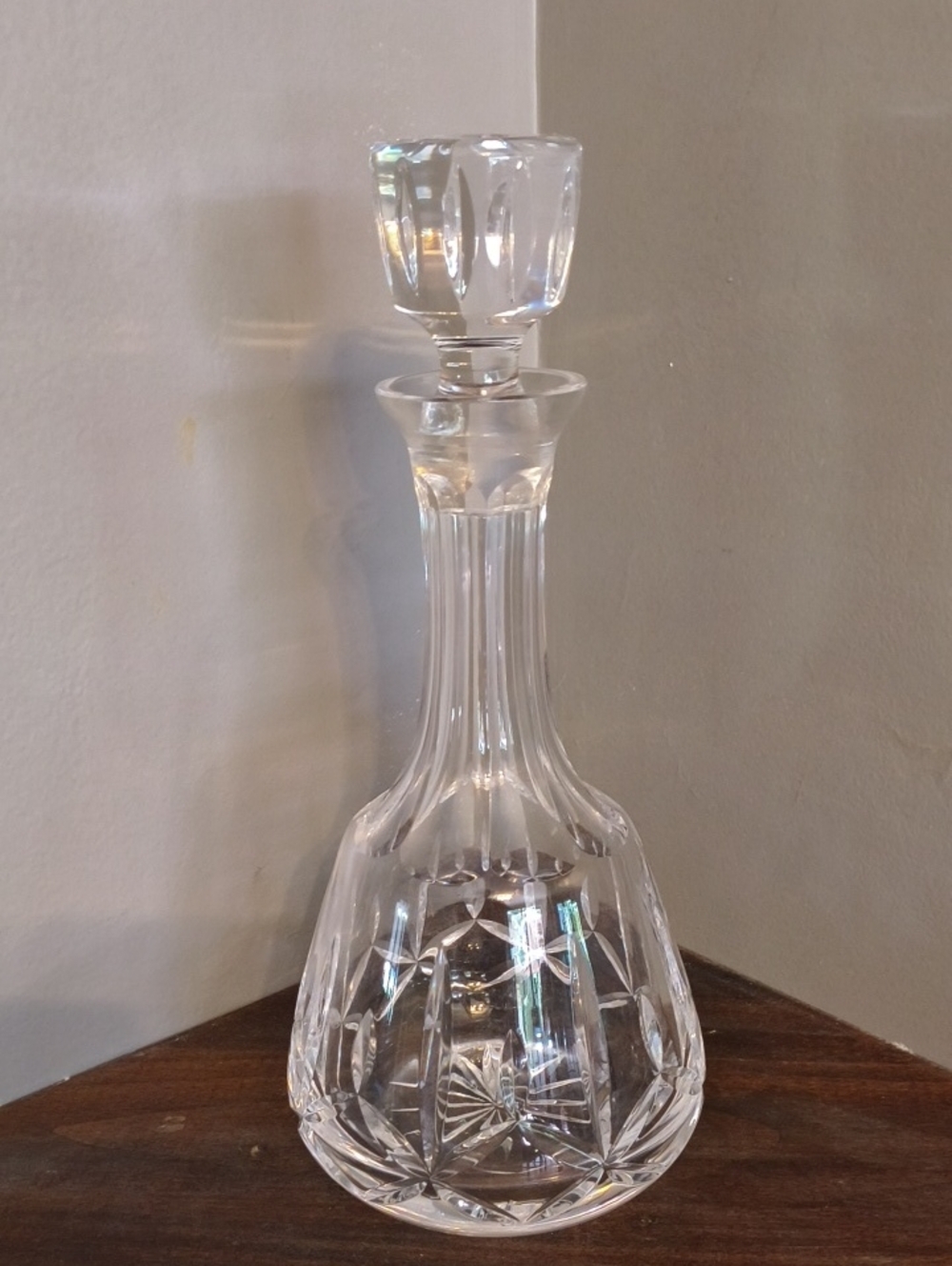 Vintage Atlantis Crystal Decanter with Stopper Very Nice Condition 11.5 In.